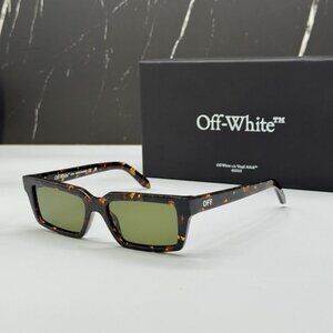 NEW OFF-WHITE OERI13A WARREN 6055 SUNGLASSES UNISEX HAVANA SQUARE EYEWEAR